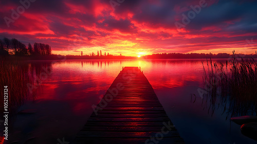 Wooden Dock Leading to a Dr...