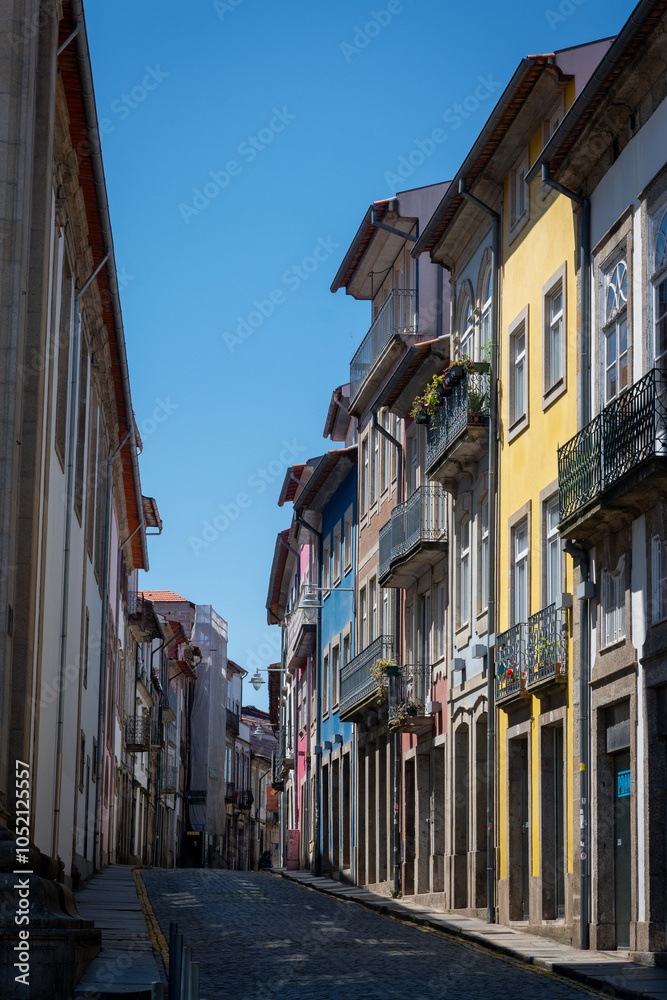 Fototapeta premium Typical streets and buildings in the city of Braga. Portugal.