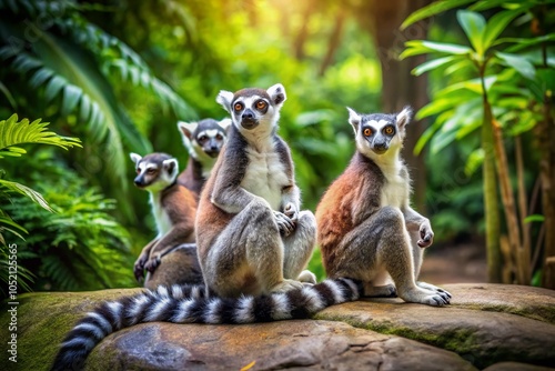 Ring-tailed Lemurs in Natural Habitat - Wildlife Photography of Primate Behavior