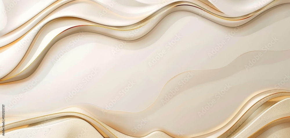 Obraz premium Elegant abstract waves in neutral tones create a sophisticated background. Ideal for modern designs, branding, or digital artwork, offering versatility and style for various projects.