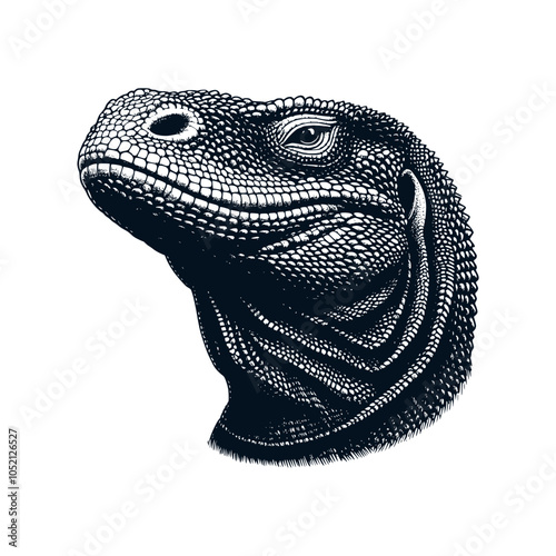 komodo dragon head