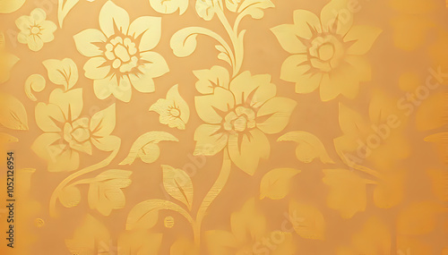 Wallpaper Mural Sophisticated Floral Aesthetic with Gentle Gold Touches Torontodigital.ca