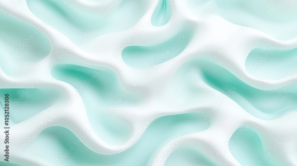 Fototapeta premium Fluid waves of mint a captivating abstract design evoking calmness and serenity in a contemporary aesthetic context