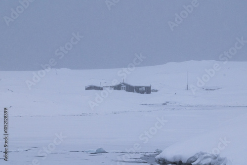 Wordie House Winter Island. Research base in Antarctica. Science photo