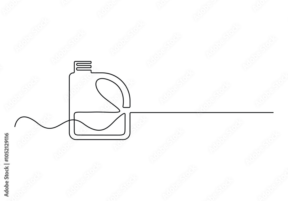 Obraz premium Gallon of milk icon big plastic bottle single line drawing . Gallon continuous one line drawing vector illustration