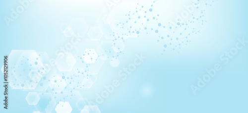 Modern health care abstract background with lines, dots and hexagons. Medical innovation banner template concept. Vector illustration.