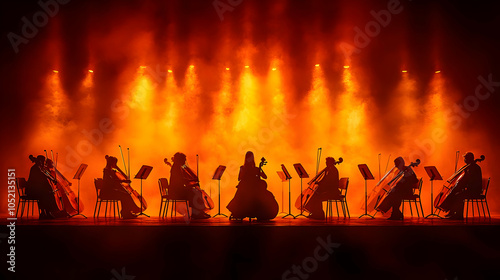 Cello Ensemble Silhouette i...