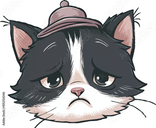 cat head vector and illustration