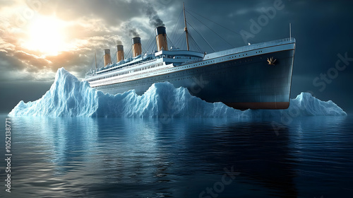 Ocean Liner and Iceberg 3D ...