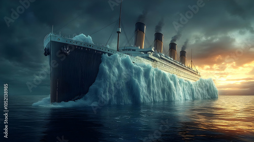 Ocean Liner Ship Crashing I...