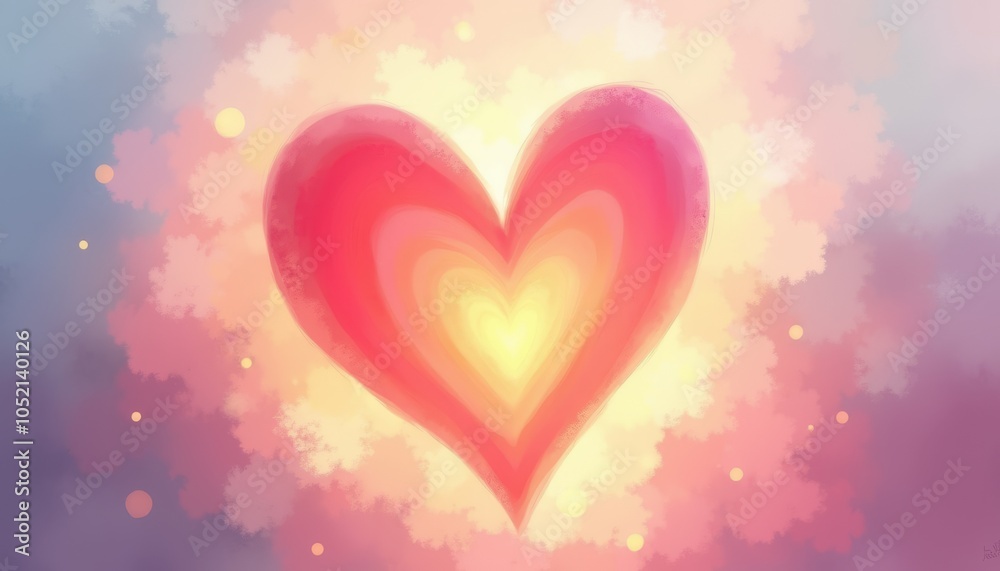 Soft heart illustration with glowing gradients, representing beloved soul and deep affection Soft heart illustration with glowing gradients, representing beloved soul and deep affection
