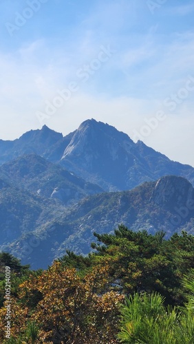 autumn landscapes. Image of autumn scenery of Dobongsan Mountain near Seoul, Korea. Hiking in Dobosan National Park. korea mountains. trekking. korean landscapes. bukhansan national park.