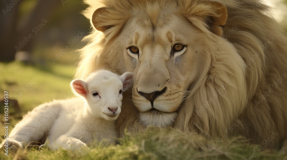 Lion and Lamb: A Symbol of Peace and Harmony in Nature Lion and Lamb: A Symbol of Peace and Harmony in Nature