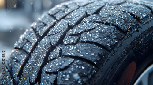 Closeup of Wet Tire Treads ...