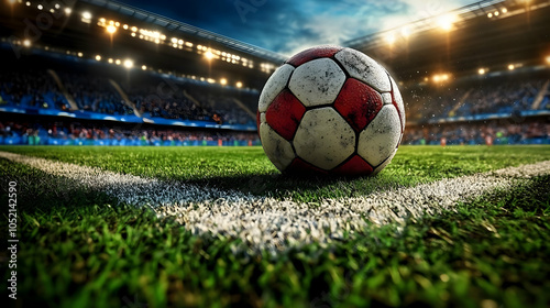 Soccer Ball on Field at Nig...