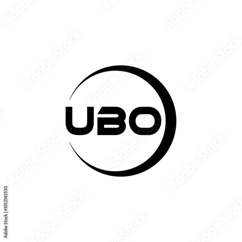 UBO letter logo design with white background in illustrator, vector logo modern alphabet font overlap style, calligraphy designs for logo, Poster, Invitation, etc. photo