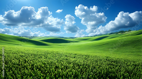 Rolling Green Hills Landsca...