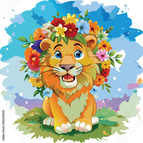 illustator airtwork a tiger whater collor penting