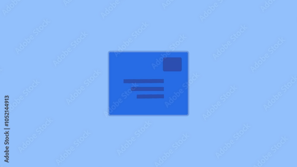 Stamped envelope shape icon animation on white background Stamped envelope shape icon animation on white background