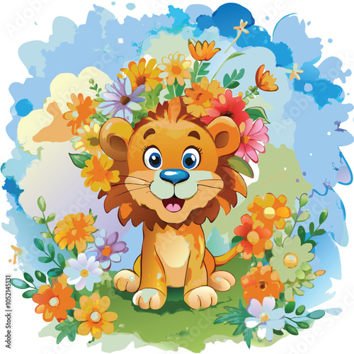 illustator airtwork a tiger whater collor penting