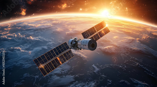 Spacecraft Orbiting Earth a...