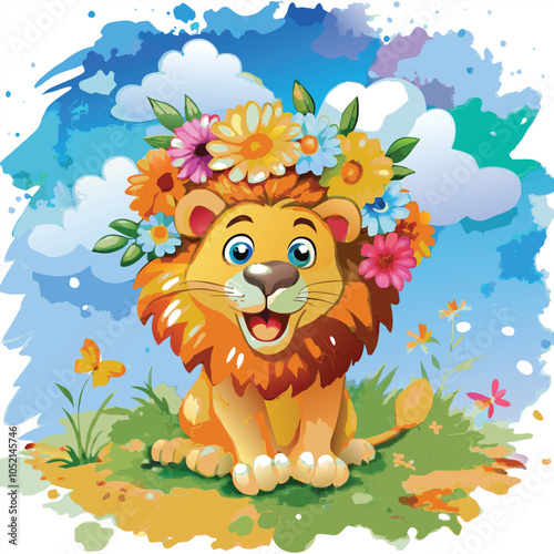illustator airtwork a tiger whater collor penting