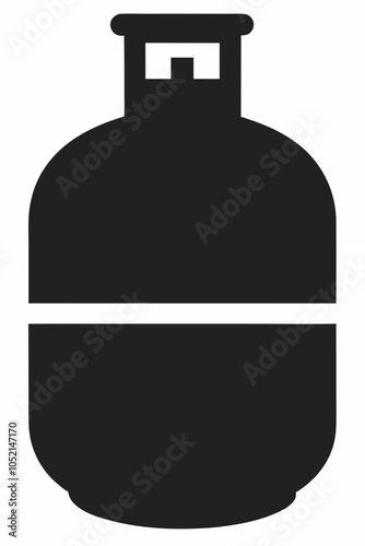  vector silhouette illustration lpg cylinder icon black on white background