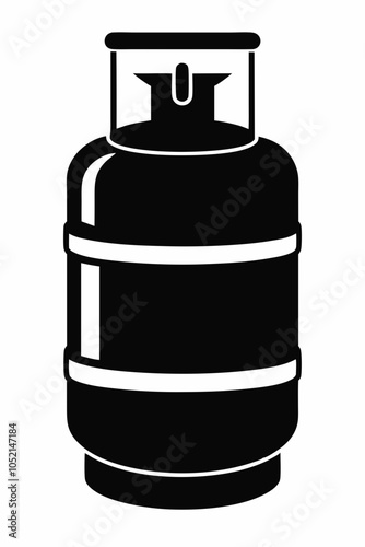  vector silhouette illustration lpg cylinder icon black on white background