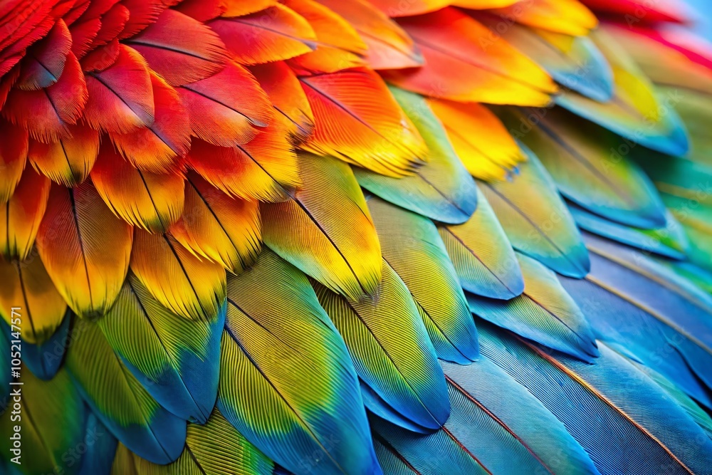 Obraz premium Stunning Macaw Parrot Feather Isolated on White Background for Vibrant Nature and Wildlife Photography