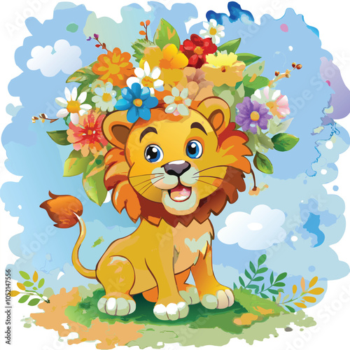 illustator airtwork a tiger whater collor penting