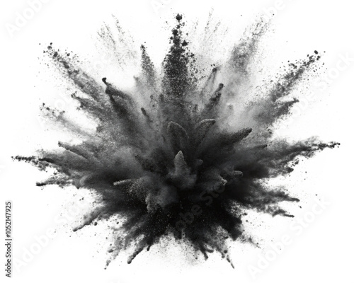 black powder paint splash transparent background