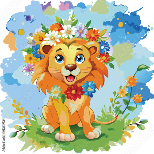 illustator airtwork a tiger whater collor penting
