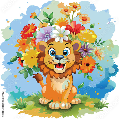 illustator airtwork a tiger whater collor penting