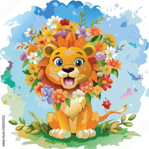 illustator airtwork a tiger whater collor penting