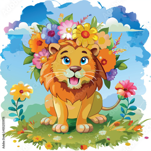 illustator airtwork a tiger whater collor penting