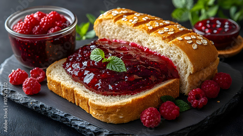 Raspberry Jam on Bread - Fo...