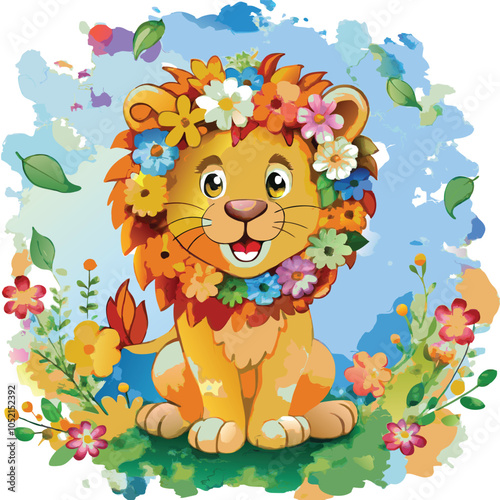 illustator airtwork a tiger whater collor penting