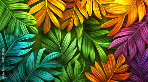 Tropical Leaf Illustration - Colorful Design