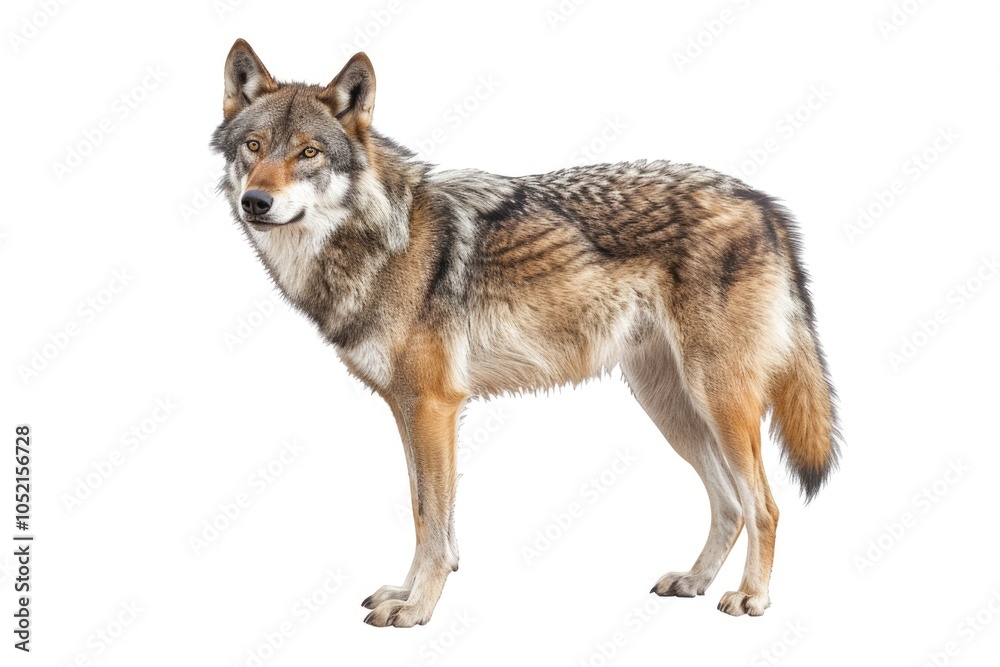 Obraz premium Gray wolf isolated on white background wolf wolf