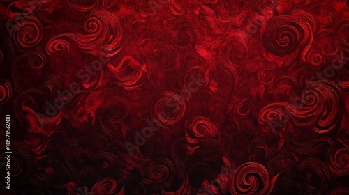 Abstract red swirl pattern background with a gradient.