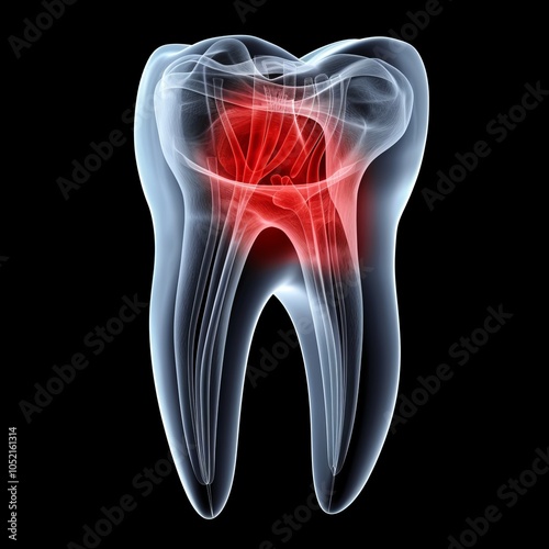 X-ray of a diseased tooth.