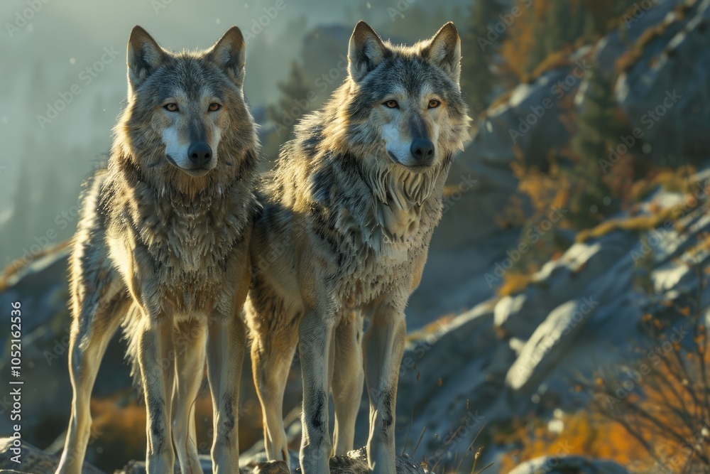 Obraz premium wolf Wild wolfs in nature wilderness wolf
