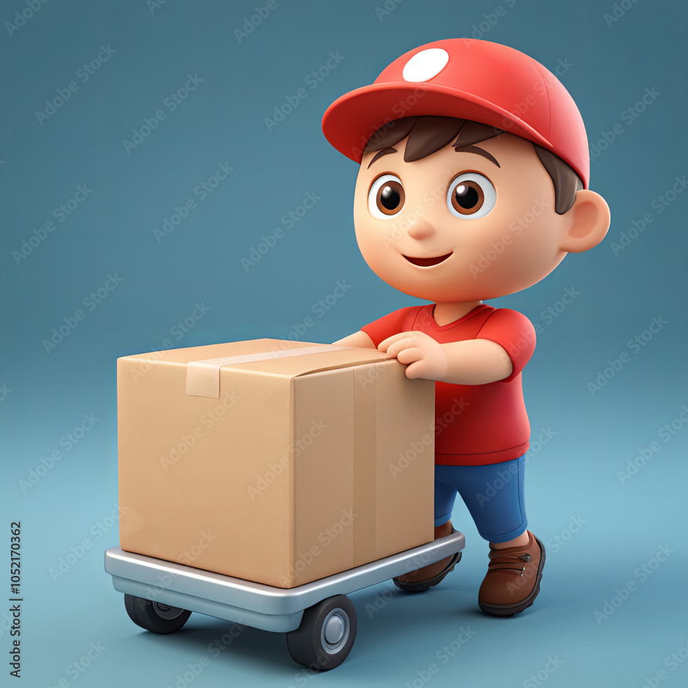 3D Render Delivery Services icon with isolated views 3D Render Delivery Services icon with isolated views