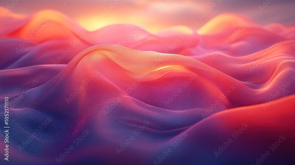 Obraz premium Abstract Wavy Surface with Gradient Colors