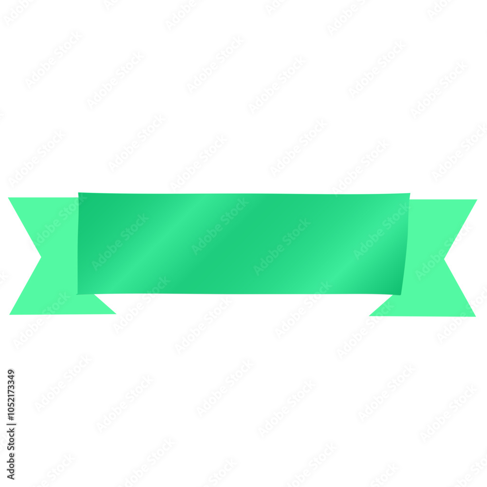 Green ribbon banner label
