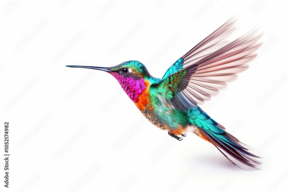 Obraz premium Hummingbird animal beak white background.
