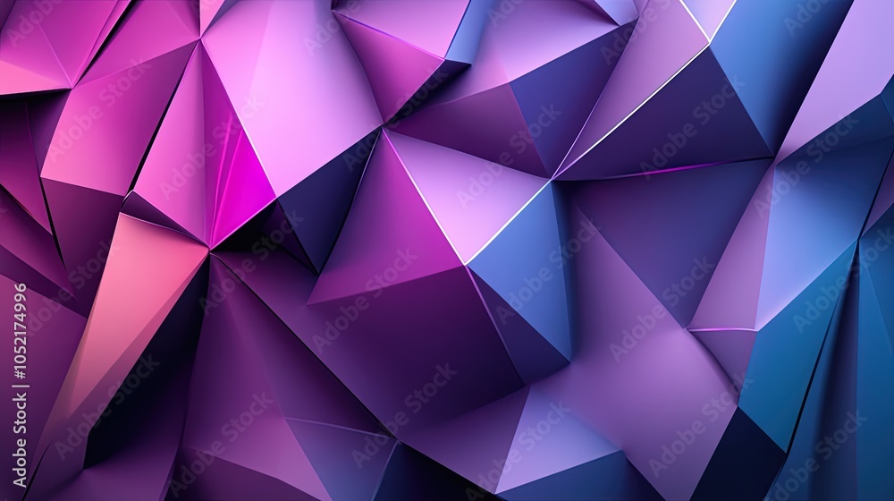 Obraz premium Purple abstract background with dynamic low poly pattern