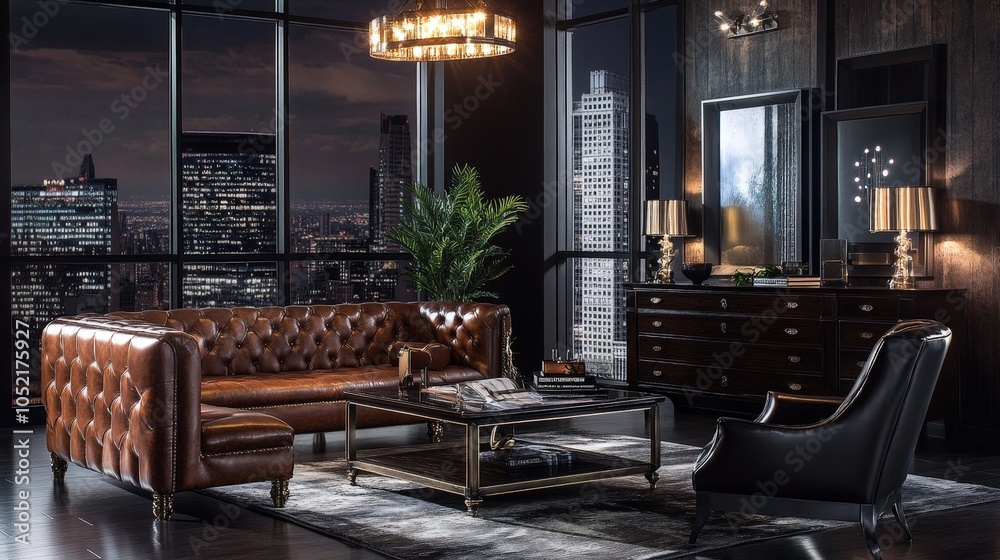 Luxury Executive Desk with Leather Chair, Gold Accents, and Premium Office Accessories in a Sophisticated Workspace Luxury Executive Desk with Leather Chair, Gold Accents, and Premium Office Accessories in a Sophisticated Workspace