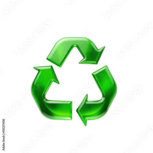 Green recycling symbol isolated on transparent background