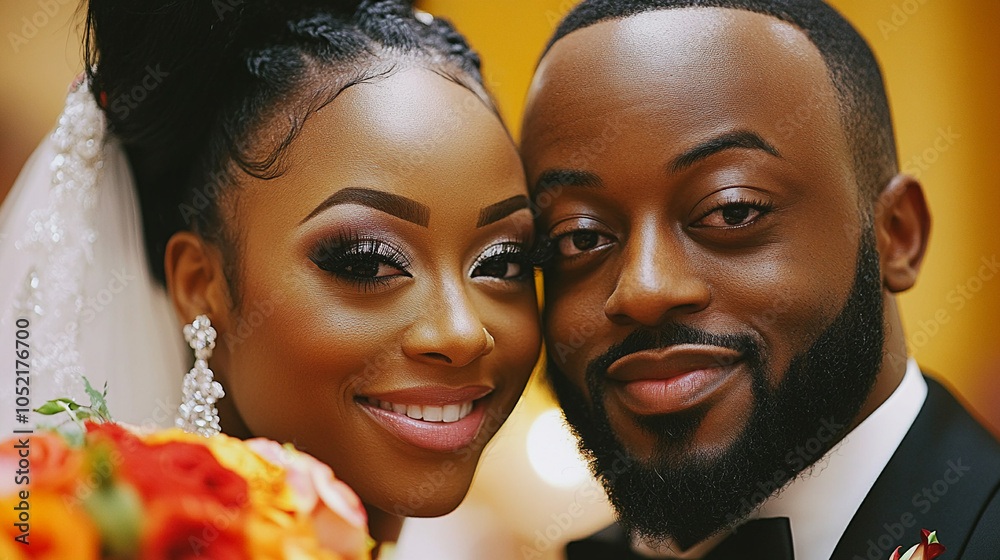 Photo of a bride and groom at a wedding Photo of a bride and groom at a wedding